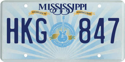 MS license plate HKG847