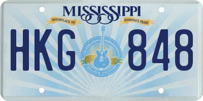 MS license plate HKG848