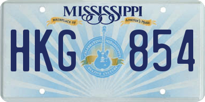 MS license plate HKG854