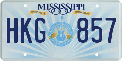 MS license plate HKG857