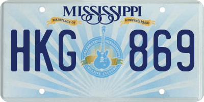 MS license plate HKG869