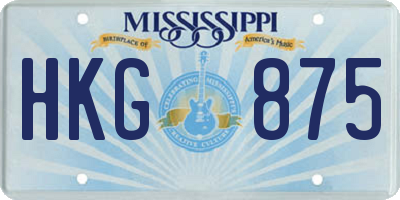 MS license plate HKG875