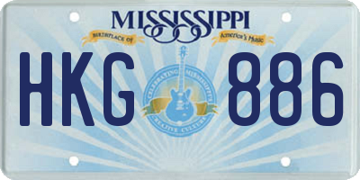 MS license plate HKG886