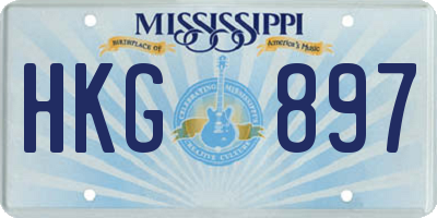 MS license plate HKG897