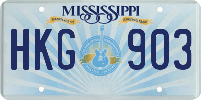 MS license plate HKG903