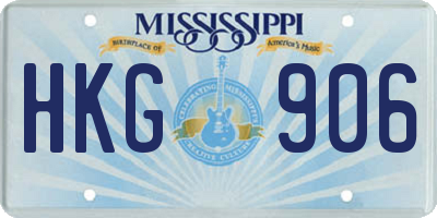 MS license plate HKG906