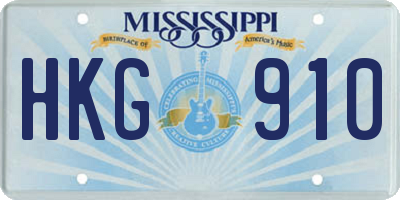 MS license plate HKG910