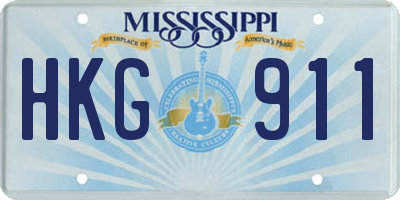 MS license plate HKG911