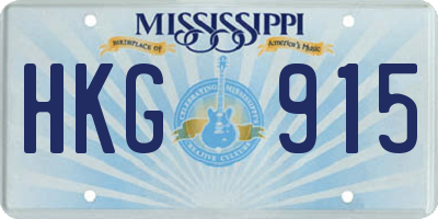 MS license plate HKG915