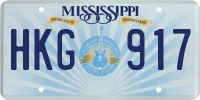 MS license plate HKG917
