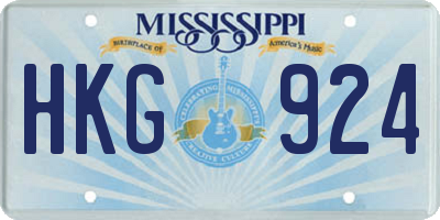 MS license plate HKG924