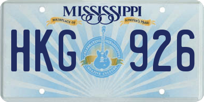 MS license plate HKG926