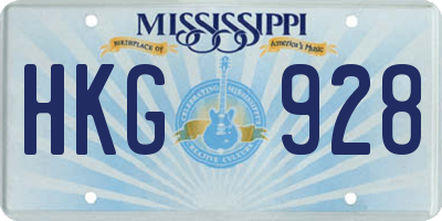 MS license plate HKG928