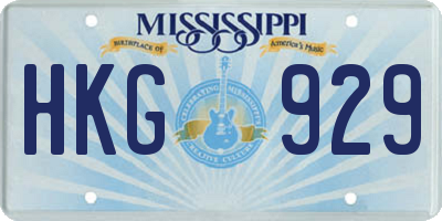 MS license plate HKG929