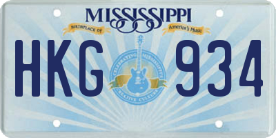 MS license plate HKG934