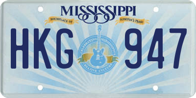 MS license plate HKG947