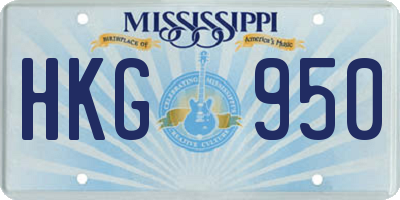 MS license plate HKG950