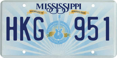 MS license plate HKG951