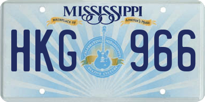 MS license plate HKG966