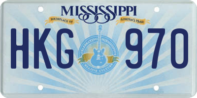MS license plate HKG970
