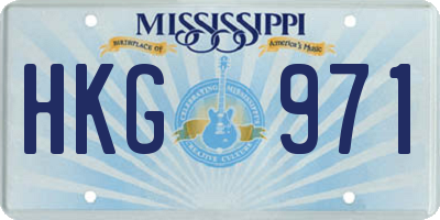 MS license plate HKG971