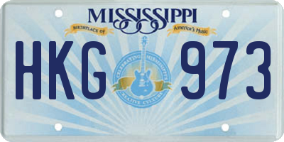 MS license plate HKG973
