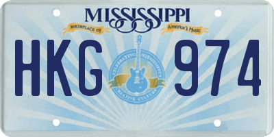 MS license plate HKG974