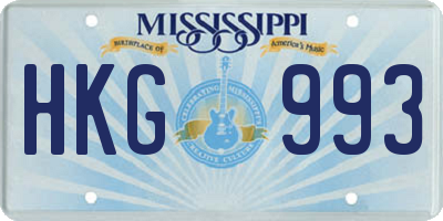 MS license plate HKG993