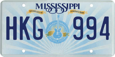 MS license plate HKG994