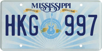 MS license plate HKG997