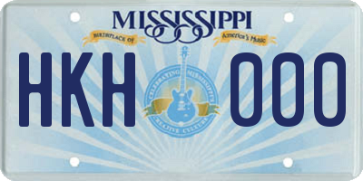 MS license plate HKH000