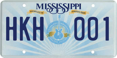 MS license plate HKH001