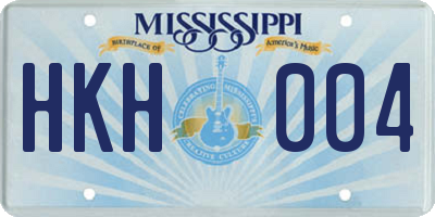 MS license plate HKH004