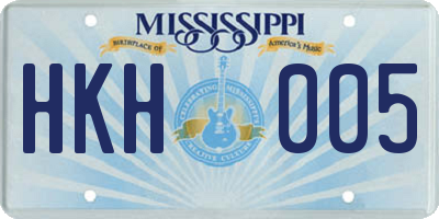 MS license plate HKH005