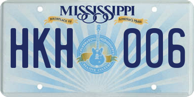 MS license plate HKH006