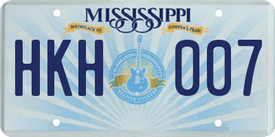 MS license plate HKH007