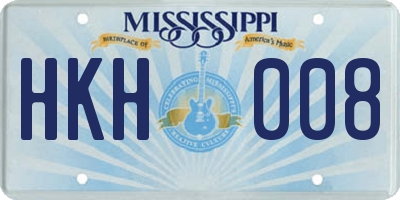 MS license plate HKH008