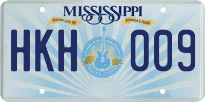 MS license plate HKH009