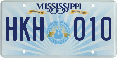 MS license plate HKH010