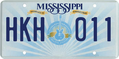 MS license plate HKH011