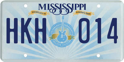MS license plate HKH014