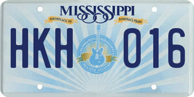 MS license plate HKH016