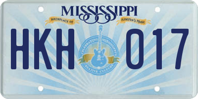 MS license plate HKH017