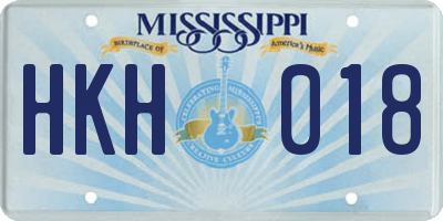 MS license plate HKH018