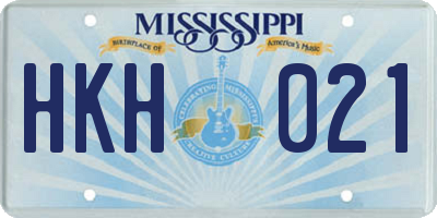MS license plate HKH021