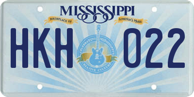 MS license plate HKH022
