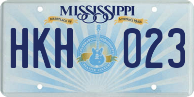 MS license plate HKH023