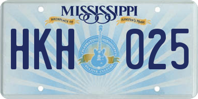 MS license plate HKH025