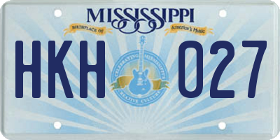 MS license plate HKH027