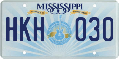 MS license plate HKH030